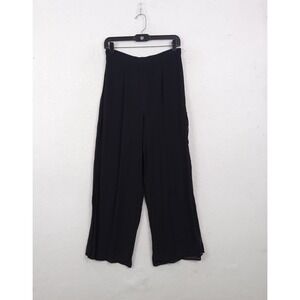 Tadashi Palazzo Plazzo Sheer Pants Black 12 Wide Leg Evening Dressy Flowy Luxury